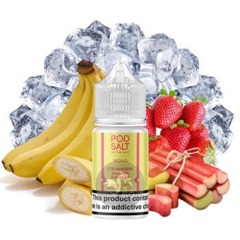 سالت توت فرنگی موز ریواس یخ پاد سالت ۳۰ میل Pod Salt Nexus Strawberry Banana Rhubarb Ice